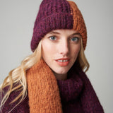 Checkity Alpaca hat in Aubergine Canela