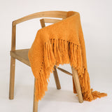 Plain Tassel Shawl in Golden Yellow