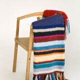 Stripe Fringed Alpaca Blanket Wrap in Multicolours