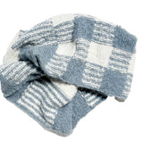 Checkity Alpaca Snood in Grey Silver