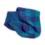 Checkity Alpaca Snood in Turquoise Blue