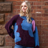 Abstract Alpaca Flower Chocolate Pullover