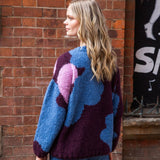 Abstract Alpaca Flower Chocolate Pullover