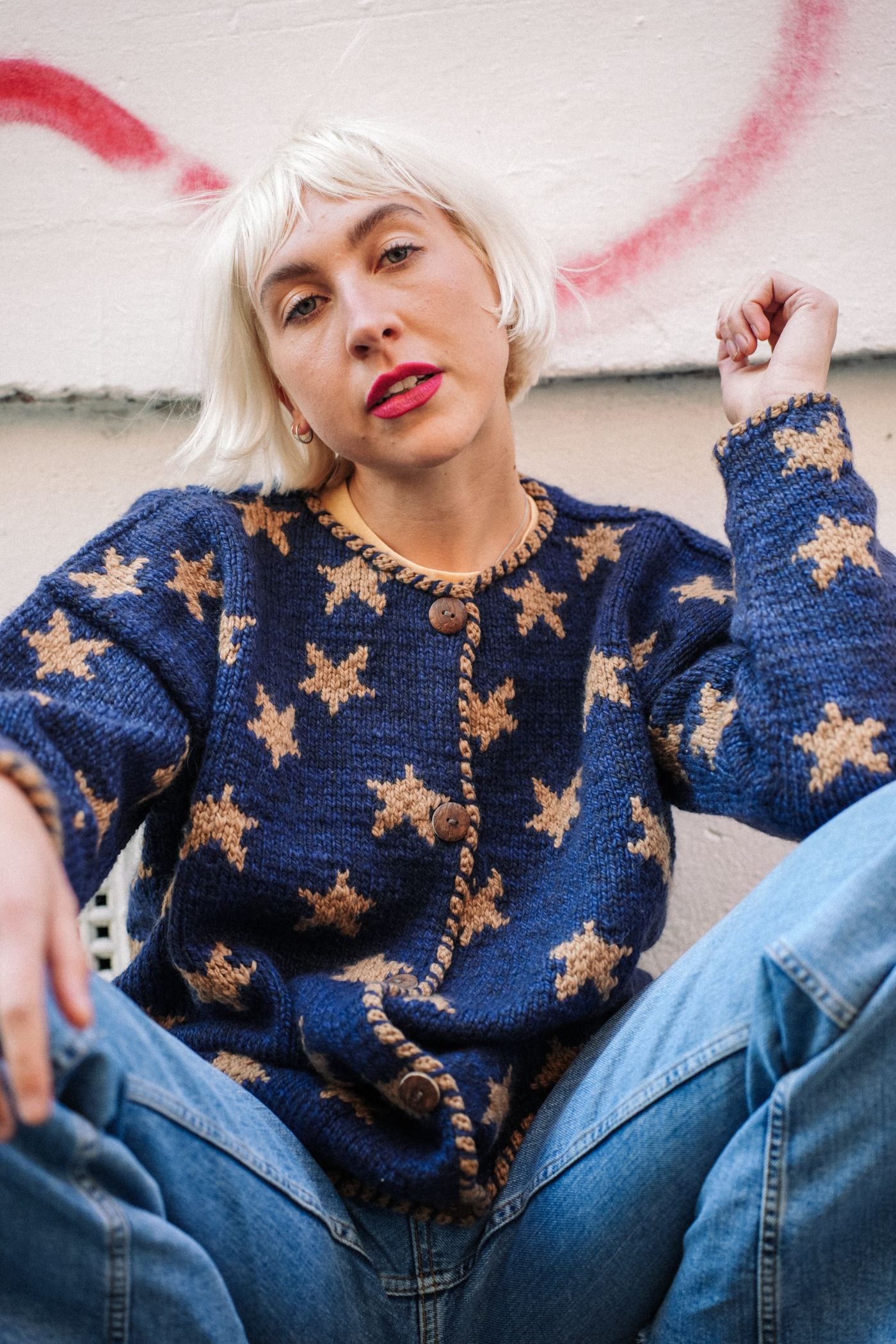 Star Cardigan in Denim.