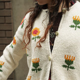 Mini Sunflower Cotton Cardigan