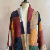 Patchwork Alpaca Jacket in Golden Brown