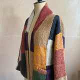 Patchwork Alpaca Jacket in Golden Brown