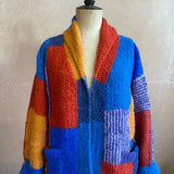 Patchwork Alpaca Jacket in Cosmic Blue