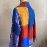 Patchwork Alpaca Jacket in Cosmic Blue