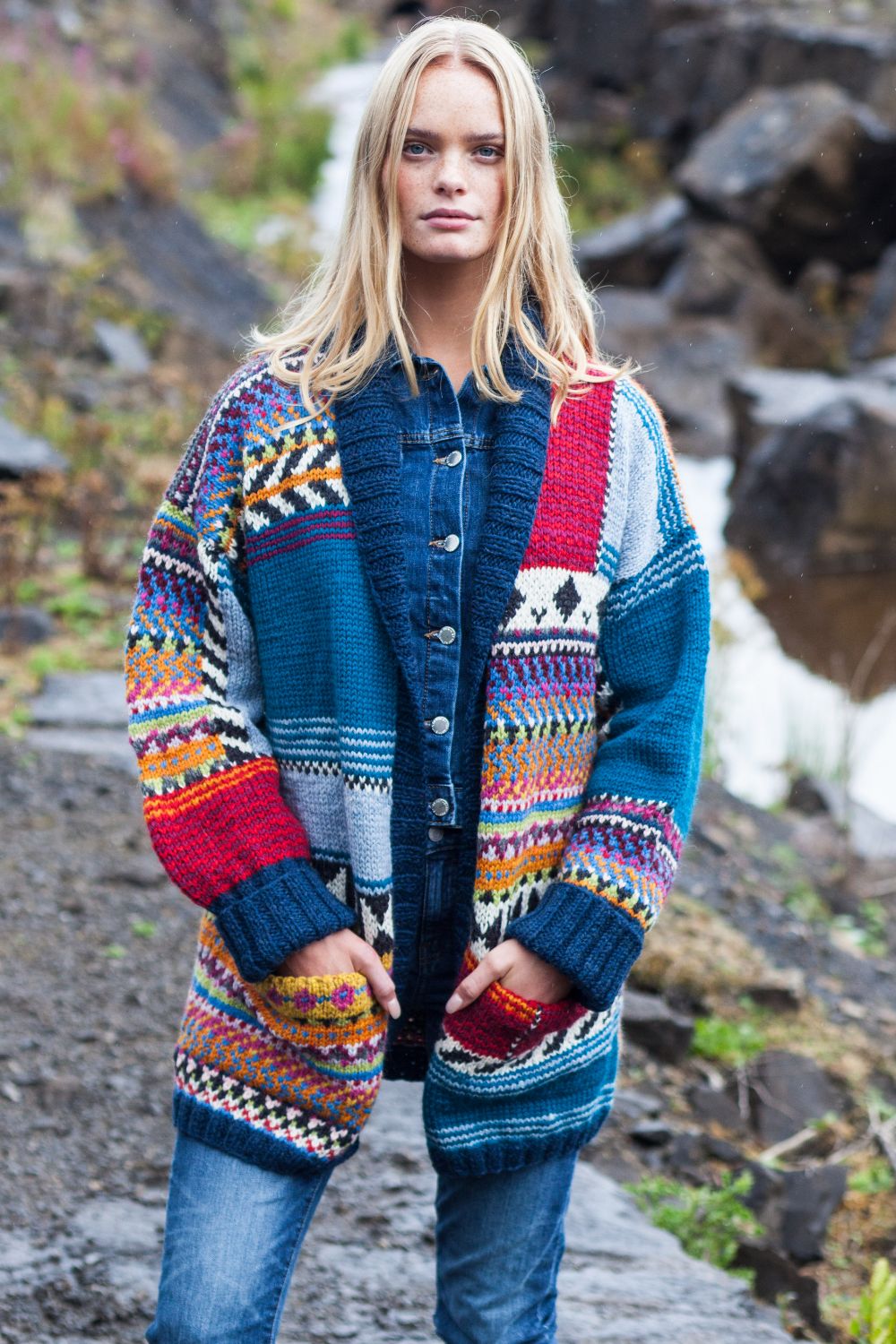 Jude Multicoloured Wool Chunky Knit Cardigan