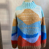 Landscape Alpaca Sweater in Mint Multicolour