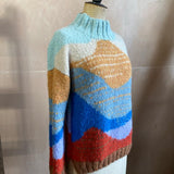 Landscape Alpaca Sweater in Mint Multicolour