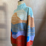 Landscape Alpaca Sweater in Mint Multicolour