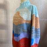 Landscape Alpaca Sweater in Mint Multicolour
