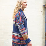 Jude Wool Chunky Knit Cardigan Denim and Moca