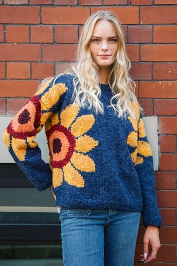 amano sunflower jumper sweater in denim