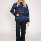 Amano Fairisle sweater womens jumper black blue front