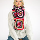 Big Crochet Alpaca Scarf in Multicolour Pink