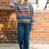 Bold Stripe Alpaca Sweater in Rainbow Colours