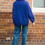 womens blue alpaca jumper sweater amano