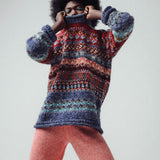 amano hand knit wool jumper sweater womens bright colours