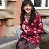 Star Cardigan in Baked Red