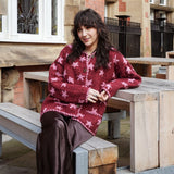 Star Cardigan in Baked Red