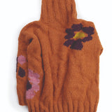 alpaca roll neck sweater orange brown women back amano