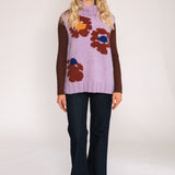 Mystique Flower Alpaca Vest in Lilac