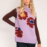 Mystique Flower Alpaca Vest in Lilac