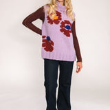 Mystique Flower Alpaca Vest in Lilac