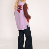Mystique Flower Alpaca Vest in Lilac