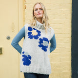 Mystique Flower Alpaca Vest in Silver