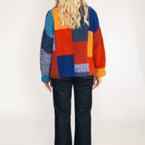 Patchwork Alpaca Jacket in Cosmic Blue