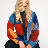 Patchwork Alpaca Jacket in Cosmic Blue