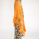 Plain Tassel Shawl in Golden Yellow