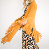 Plain Tassel Shawl in Golden Yellow