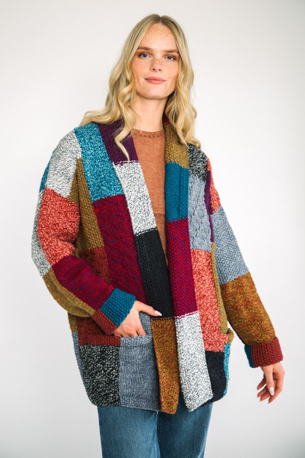 Portobello Vintage Patchwork Open Cardigan