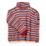 loose relaxed fit alpaca jumper womens stripe red detail