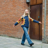 relaxed sunflower jumper for women denim blue amano