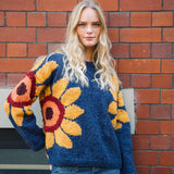 amano sunflower jumper for women denim blue