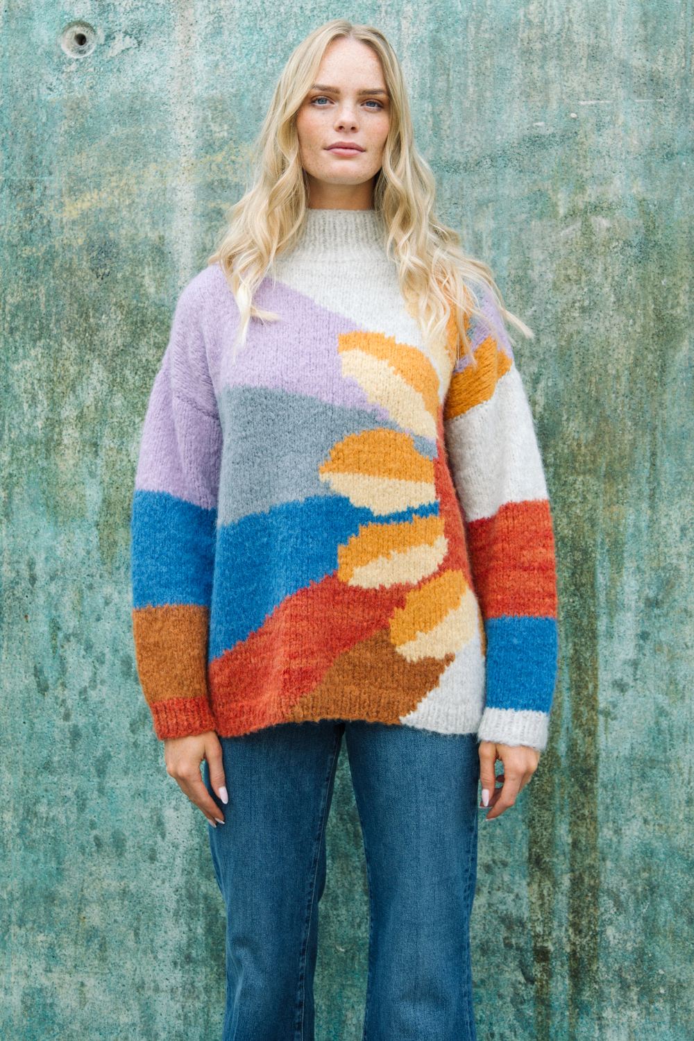 Alpaca Sweater Sunflower Jumper Womens Front