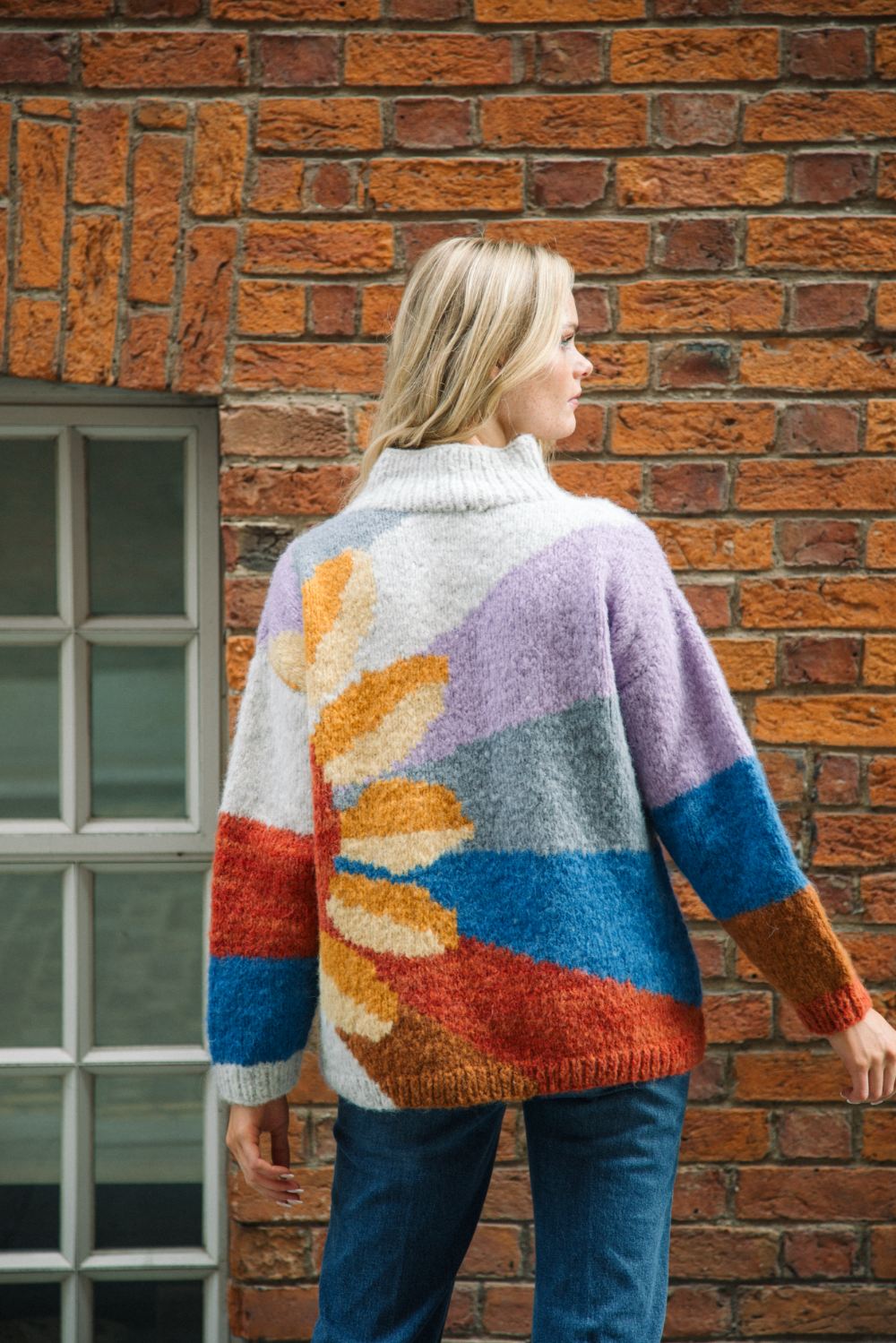 Alpaca Sweater Sunflower Jumper Womens Back