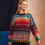 wool jumper sweater womens peruvian blanket style bright colours amano