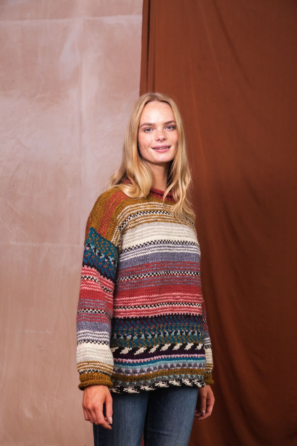 wool jumper sweater womens peruvian blanket style amano