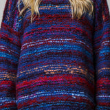 whitby womens alpaca jumper sweater purple red blue close up