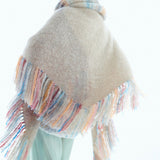 Whitby multi coloured Tassel Shawl in natural