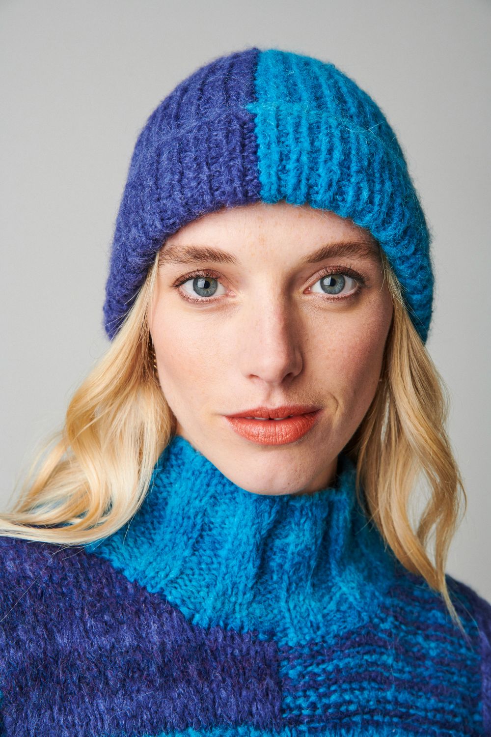 Checkity Alpaca Hat in Turquoise
