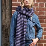 Stripe Scarf Pullover Purple/Charcoal