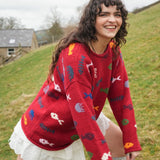 Aquarium Cotton Pullover in Red